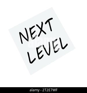 Livello successivo. Disegno illustrativo di pennelli a inchiostro calligrafici vettoriali disegnati a mano. Poster in stile pop art dei fumetti Bubble. stampa di magliette, contenuti di blog sui social media Illustrazione Vettoriale