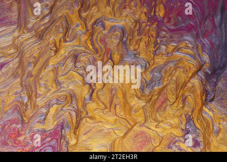 sfondo di pittura acrilico metallizzato astratto Foto Stock