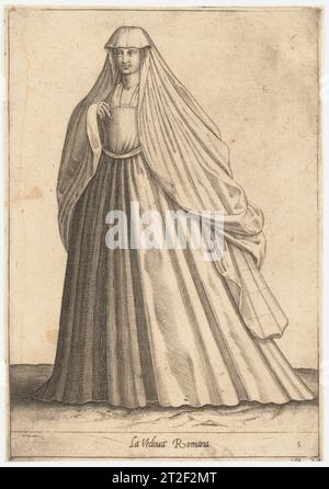 La Vedova Romana attribuita a Pietro Bertelli italiano ca. 1580 Cfr. Commento per il 62.676.31.1 Foto Stock