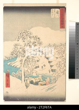 Fujikawa; Sanchu Yamanaka no Sato Miyajiyama Utagawa Hiroshige giapponese settimo mese Lepre anno 1855 Foto Stock