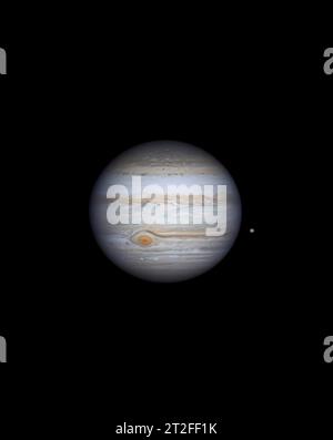 Il passaggio di io davanti a Giove. Foto Stock