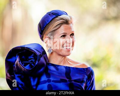 Regina Maxima dei Paesi Bassi presso gli Union Buildings di Pretoria, il 19 ottobre 2023, per partecipare alla cerimonia di benvenuto con C. Ramaphosa, Presidente della Repubblica del Sudafrica, il 2 di una visita di Stato di 3 giorni in Sudafrica foto: Albert Nieboer/Netherlands OUT/Point de Vue OUT Foto Stock