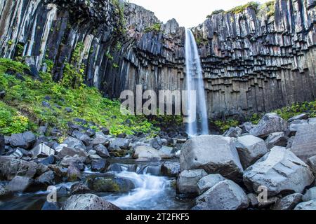 Svartifoss, la più bella cascata dell'Islanda meridionale Foto Stock