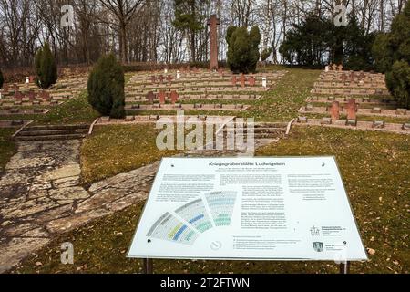 Kriegsgräberstätte Ludwigstein, memoriale delle tombe di guerra, castello di Ludwigstein, vicino a Werleshausen, Werra-Meißner-Kreis, Assia, Germania, Europa Foto Stock