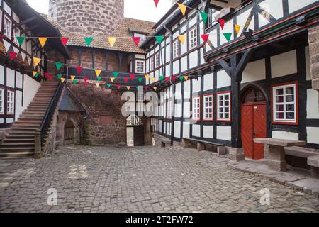 Castello di Ludwigstein, vicino a Werleshausen, Werra-Meißner-Kreis, Assia, Germania, Europa Foto Stock