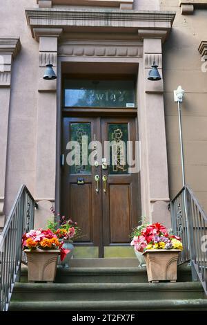 Striver S Row, prestigioso quartiere residenziale di Harlem, Manhattan, New York, USA Foto Stock