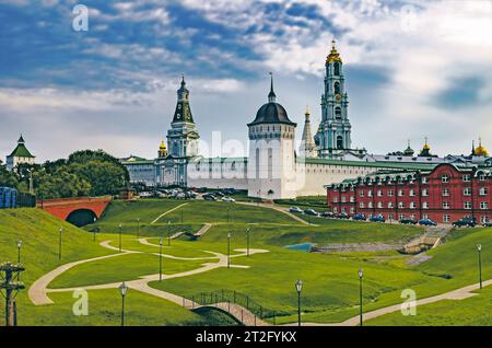 Panorama della Trinità-Sergius Lavra, Sergiev Posad, Russia Foto Stock