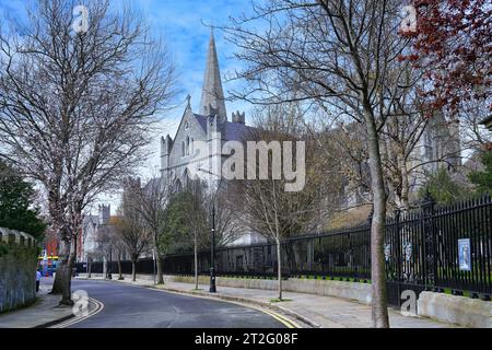 St Patrick's Cathedral, Dublino, Irlanda, vista da sud Foto Stock