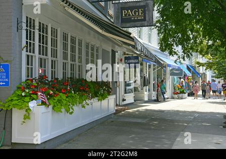 Strade e viali di Sag Harbor, The Hamptons, Long Island, New York State, Stati Uniti d'America, Nord America, USA Foto Stock