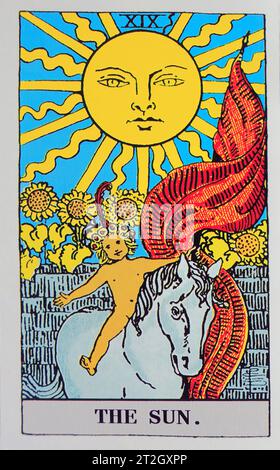 The Sun - carta Tarocchi individuale. Foto Stock