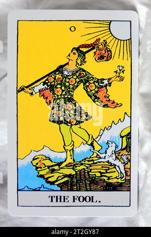 Il pazzo - carta dei Tarocchi individuale. Foto Stock