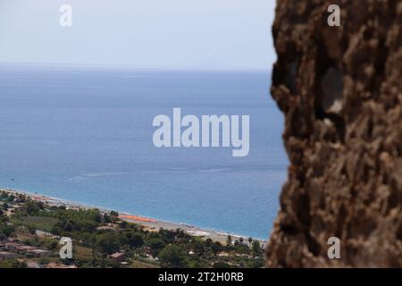 Orizzontale. Vista panoramica di Diamante. Calabria. Italia. Foto Stock