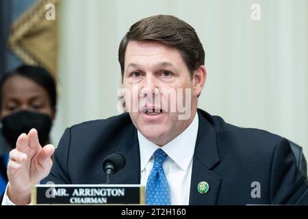 Washington, Stati Uniti. 19 ottobre 2023. Rappresentante degli Stati Uniti Jodey Arrington (R-TX) che parla in un'audizione della House budget Committee presso il Campidoglio degli Stati Uniti. (Foto di Michael Brochstein/Sipa USA) credito: SIPA USA/Alamy Live News Foto Stock