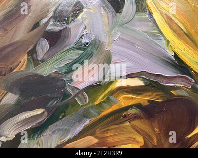Sfondo di pittura artistica con superficie verniciata lucida multicolore e testurizzata. Foto Stock