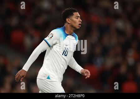 Londra, Regno Unito. 17 ottobre 2023. L'inglese Jude Bellingham durante la partita di qualificazione ai Campionati europei UEFA allo stadio Wembley di Londra. Il credito fotografico dovrebbe leggere: Jonathan Moscrop/Sportimage Credit: Sportimage Ltd/Alamy Live News Foto Stock