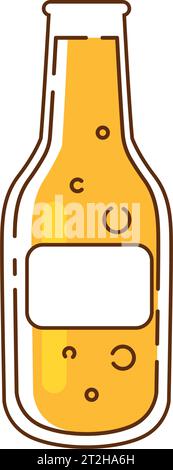 Icona della bottiglia di birra colorata isolata Vector Illustrazione Vettoriale