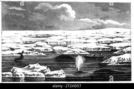 Close packed Ice, from Journal of a Voyage to Greenland, nell'anno 1821. Foto Stock