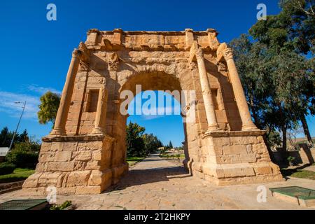 Africa, Tunisia, Kasserine. Antiche rovine romane di Sbeitla (Sufetula). Foto Stock