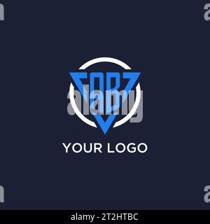 Logo monogramma AB con forma triangolare e vettore di design circolare Illustrazione Vettoriale