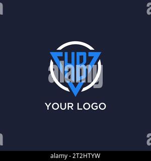 Logo monogramma HB con forma triangolare e vettore di design circolare Illustrazione Vettoriale