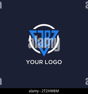 Logo JB monogramma con forma triangolare e vettore di design circolare Illustrazione Vettoriale