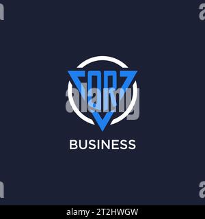 O il logo monogramma con forma triangolare e vettore di design circolare Illustrazione Vettoriale