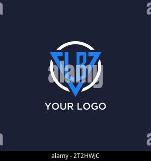 Logo monogramma LB con forma triangolare e vettore di design circolare Illustrazione Vettoriale