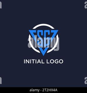 Logo monogramma SG con forma triangolare e vettore di design circolare Illustrazione Vettoriale