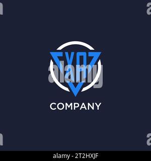Logo monogramma XA con forma triangolare e vettore di design circolare Illustrazione Vettoriale