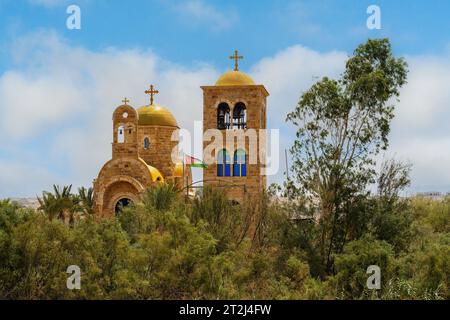 Galilea, Israele - 13 agosto 2023: St Chiesa greco-ortodossa Giovanni Battista sul fiume Giordano vicino alla Galilea, Israele. Foto Stock