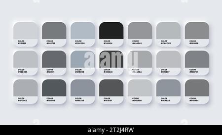 Tavolozza colori, campioni colore RGB, colori ESADECIMALI, colori pastello nel catalogo codici ESADECIMALI. Tavolozza colori vernice, toni neutri Illustrazione Vettoriale