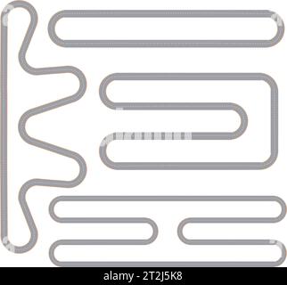 Pista da corsa quattro modelli isolati impostati con circuito motore vista dall'alto forma continua immagini piatte illustrazione vettoriale Illustrazione Vettoriale