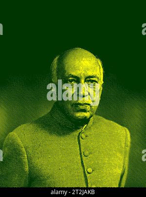 Sfondo poster di Jawaharlal Nehru, per il giorno di Jawaharlal Nehru o per il giorno dei bambini, Chacha Nehru Jayanti, figura famosa indiana Foto Stock