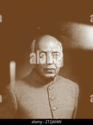 Sfondo poster di Jawaharlal Nehru, per il giorno di Jawaharlal Nehru o per il giorno dei bambini, Chacha Nehru Jayanti, figura famosa indiana Foto Stock