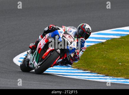 MELBOURNE, AUSTRALIA. 20 ottobre 2023. Guru di Gryfyn Gran Premio motociclistico australiano d'Australia. Lo spagnolo Alex Rins, LCR Honda durante la prova 2 della MotoGP in Australia. Foto: Karl Phillipson/Alamy Live News Foto Stock