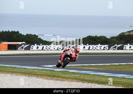 MELBOURNE, AUSTRALIA. 20 ottobre 2023. Guru di Gryfyn Gran Premio motociclistico australiano d'Australia. Lo spagnolo Marc Marquez, il team Repsol Honda durante la prova 2 di MotoGP in Australia. Foto: Karl Phillipson/Alamy Live News Foto Stock