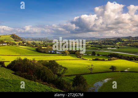 Le rovine del castello di Dryslwyn su una collina rocciosa nel Carmarthenshire, Galles Foto Stock