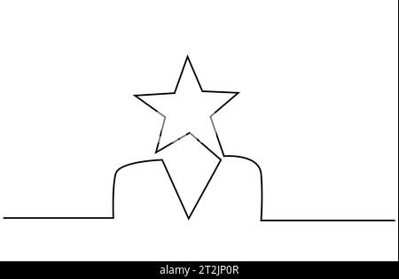 la persona con una star dirigente finanza aziendale ha apprezzato di più la line art dei dipendenti Illustrazione Vettoriale