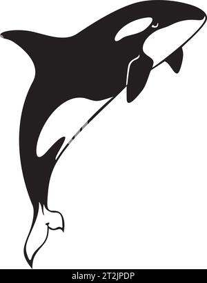 Killer Whale jumping. Orcinus Orca. Illustrazione vettoriale. Illustrazione Vettoriale