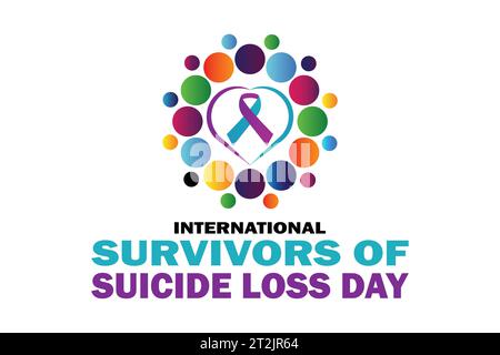 International Survivors of Suicide Loss Day Vector Illustration. Adatto per biglietti d'auguri, poster e striscioni Illustrazione Vettoriale