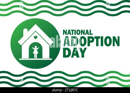 Giorno nazionale dell'adozione. Illustrazione vettoriale. Adatto per biglietti d'auguri, poster e striscioni. Illustrazione Vettoriale