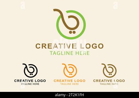 Scopri il logo. Carrello con lettera b all'interno del cerchio. adatto per il logo del punto vendita, il punto vendita, il negozio, ecc. design semplice del logo modificabile. Illustrazione Vettoriale