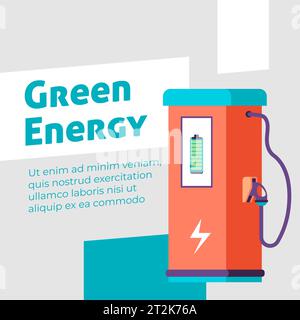 Passa allo striscione energia verde per un futuro pulito Illustrazione Vettoriale
