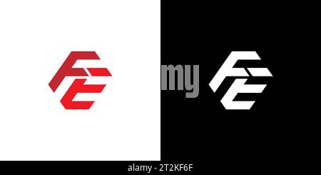 Logo FE, monogramma FE, logo FE iniziale, logo FE lettera, icona, vettore Illustrazione Vettoriale