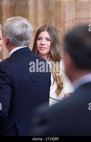 Oviedo. Spagna. 20 ottobre 2023. La Principessa Sofia partecipa al pubblico con i vincitori dei premi Principessa delle Asturie durante il Princess of Asturias Awards 2023 presso il Reconquista Hotel il 20 ottobre 2023 a Oviedo, Spagna. Credito: MPG/Alamy Live News Foto Stock