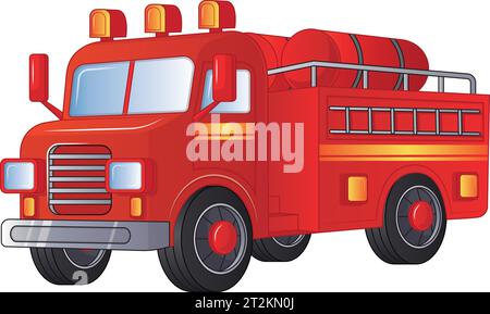 Motore Vector Red Fire su sfondo bianco Illustrazione Vettoriale