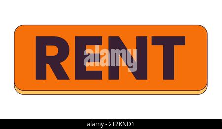 Affittare un oggetto cartoon lineare 2D rettangolare banner Illustrazione Vettoriale