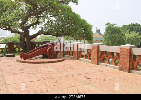 Tainan City, Taiwan, 15 settembre 2023. Vecchio cannone al forte di Anping. Foto Stock