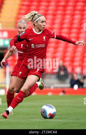 Liverpool FC contro Everton FC - Barclays Women's Super League LIVERPOOL, INGHILTERRA - 15 OTTOBRE: Barclays Women's Super League Match tra Liverpool FC e Everton FC ad Anfield il 15 ottobre 2023 a Liverpool, Inghilterra foto di Alan Edwards per f2images Foto Stock