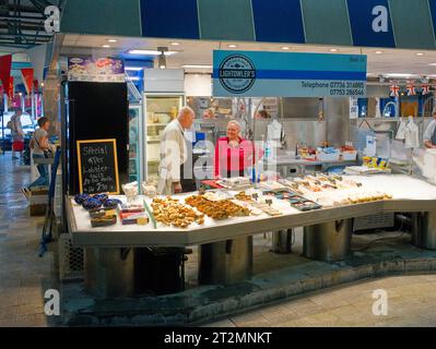 Lightowler's Stall al mercato del pesce di Doncaster Foto Stock